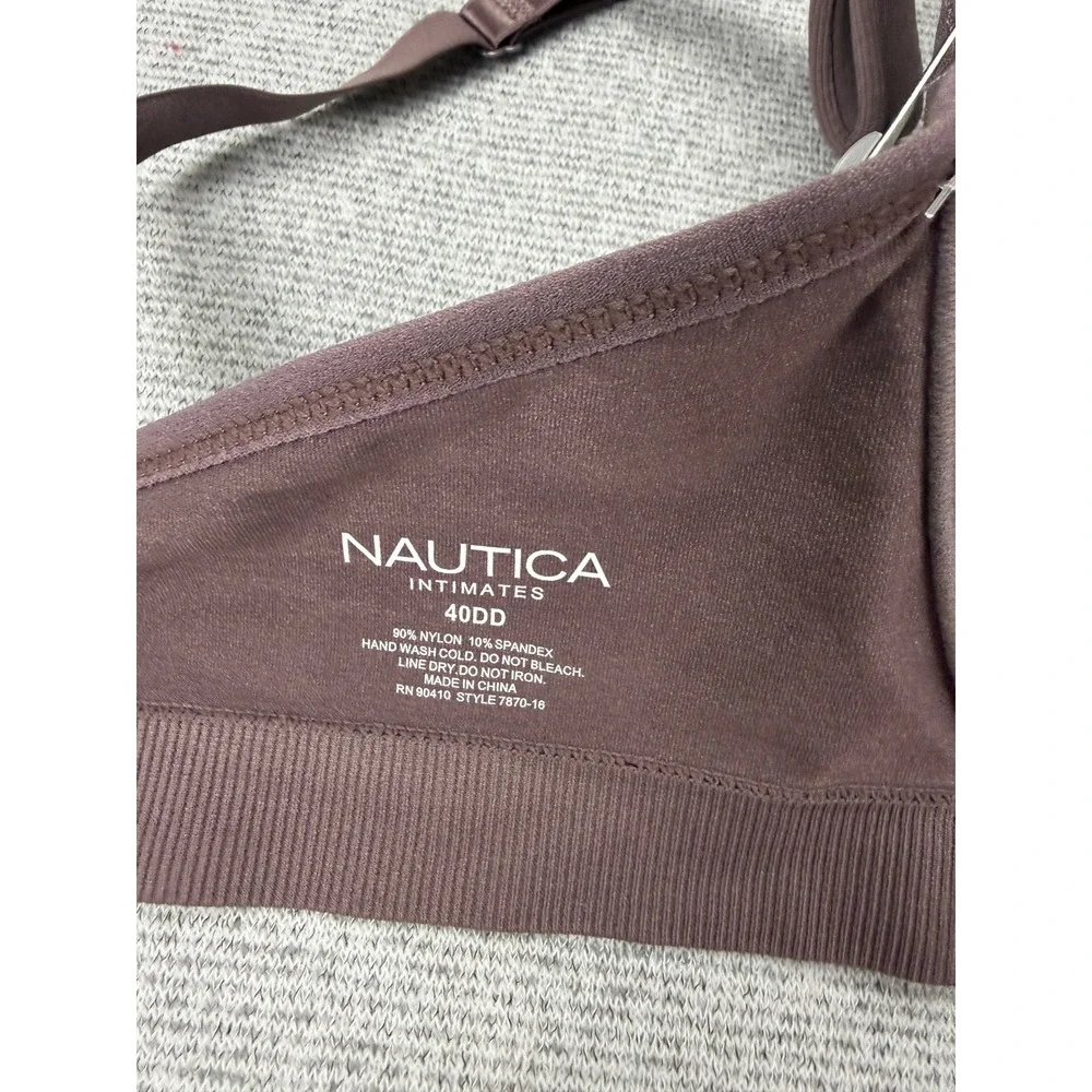 Nautica Intimates Womens 40DD Everyday T-Shirt Bra Mauve Underwire MSRP $58‎